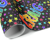 Rainbow Vorname "CRAIG" + Sterne Geschenkpapier (Rolleneckpunkt)