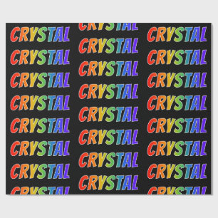 Rainbow Vorname "CRYSTAL"; Fun & Colorful Geschenkpapier
