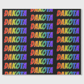 Rainbow Vorname "DAKOTA"; Fun & Colorful Geschenkpapier (Flach)