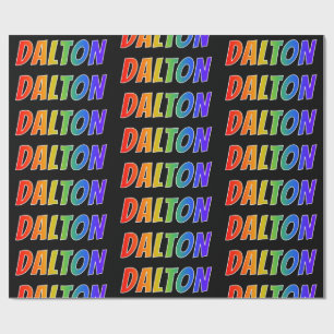 Rainbow Vorname "DALTON"; Fun & Colorful Geschenkpapier