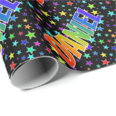 Rainbow Vorname "DANIEL" + Sterne Geschenkpapier (Rolleneckpunkt)