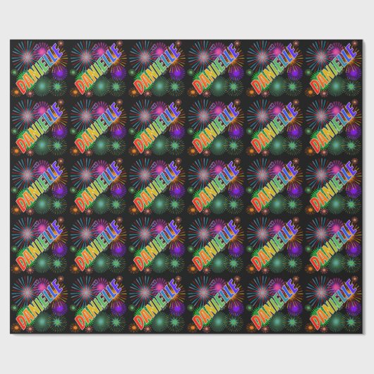Rainbow Vorname "DANIELLE" + Feuerwerk Geschenkpapier (Flach)