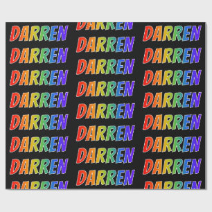 Rainbow Vorname "DARREN"; Fun & Colorful Geschenkpapier