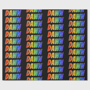 Rainbow Vorname "DAWN"; Fun & Colorful Geschenkpapier