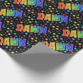 Rainbow Vorname "DAWN" + Sterne Geschenkpapier (Ecke)