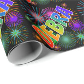 Rainbow Vorname "DEBRA" + Fireworks Geschenkpapier (Rolleneckpunkt)