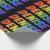 Rainbow Vorname "DENISE"; Spaß & Farben Geschenkpapier (Ecke)