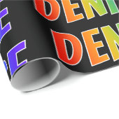 Rainbow Vorname "DENISE"; Spaß & Farben Geschenkpapier (Rolleneckpunkt)