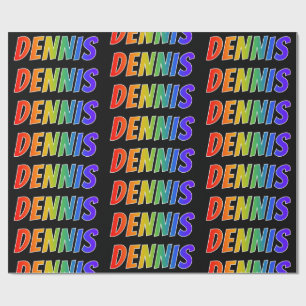 Rainbow Vorname "DENNIS"; Fun & Colorful Geschenkpapier