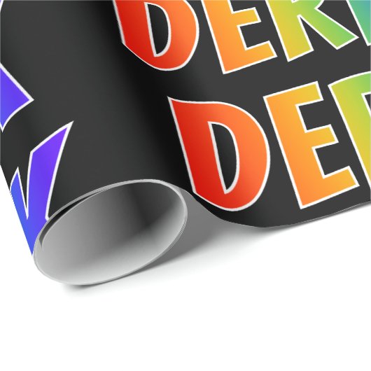 Rainbow Vorname "DEREK"; Fun & Colorful Geschenkpapier (Rolleneckpunkt)