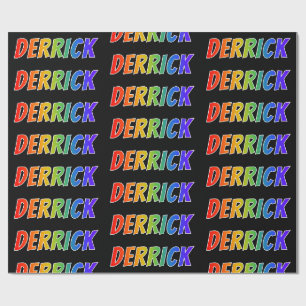 Rainbow Vorname "DERRICK"; Fun & Colorful Geschenkpapier