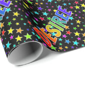 Rainbow Vorname "DESIREE" + Sterne Geschenkpapier (Rolleneckpunkt)