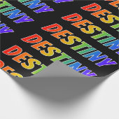 Rainbow Vorname "DESTINY"; Fun & Colorful Geschenkpapier (Ecke)