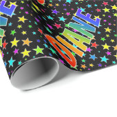 Rainbow Vorname "DIANE" + Sterne Geschenkpapier (Rolleneckpunkt)