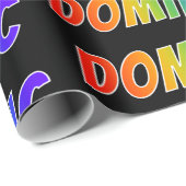 Rainbow Vorname "DOMINIC"; Fun & Colorful Geschenkpapier (Rolleneckpunkt)