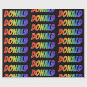 Rainbow Vorname "DONALD"; Fun & Colorful Geschenkpapier (Flach)