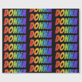 Rainbow Vorname "DONNA"; Fun & Colorful Geschenkpapier (Flach)