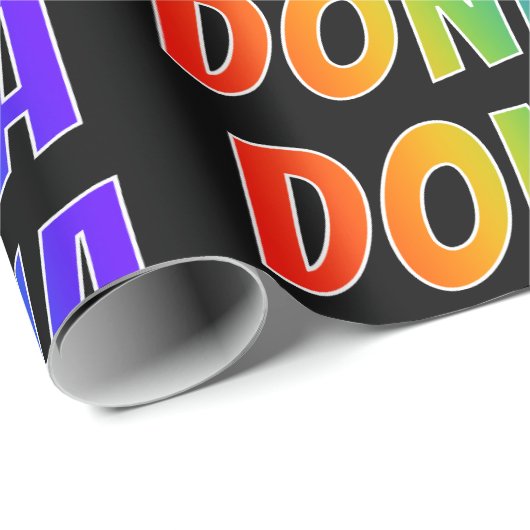 Rainbow Vorname "DONNA"; Fun & Colorful Geschenkpapier (Rolleneckpunkt)