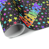 Rainbow Vorname "ELEANOR" + Sterne Geschenkpapier (Rolleneckpunkt)
