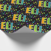 Rainbow Vorname "ELI" + Sterne Geschenkpapier (Ecke)