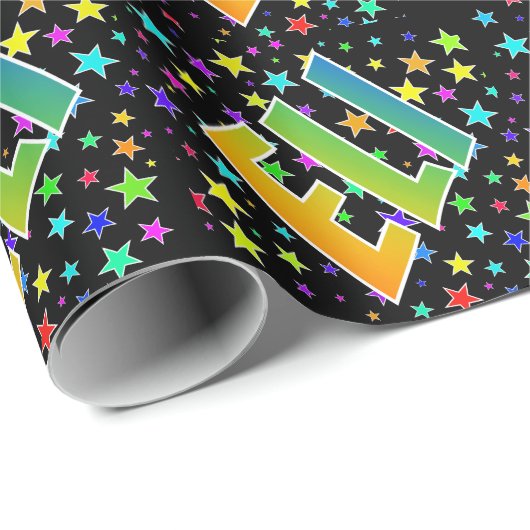 Rainbow Vorname "ELI" + Sterne Geschenkpapier (Rolleneckpunkt)