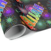 Rainbow Vorname "ELIJAH" + Feuerwerk Geschenkpapier (Rolleneckpunkt)