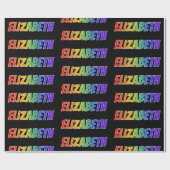 Rainbow Vorname "ELIZABETH"; Fun & Colorful Geschenkpapier (Flach)