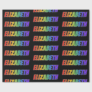 Rainbow Vorname "ELIZABETH"; Fun & Colorful Geschenkpapier