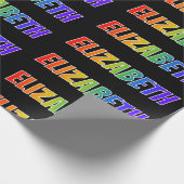 Rainbow Vorname "ELIZABETH"; Fun & Colorful Geschenkpapier (Ecke)