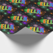 Rainbow Vorname "ELLA" + Feuerwerk Geschenkpapier (Ecke)