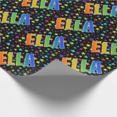 Rainbow Vorname "ELLA" + Sterne Geschenkpapier (Ecke)