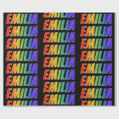 Rainbow Vorname "EMILIA"; Fun & Colorful Geschenkpapier (Flach)