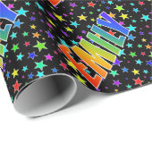 Rainbow Vorname "EMILY" + Sterne Geschenkpapier (Rolleneckpunkt)