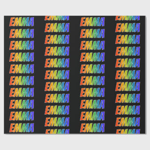 Rainbow Vorname "EMMA"; Fun & Colorful Geschenkpapier