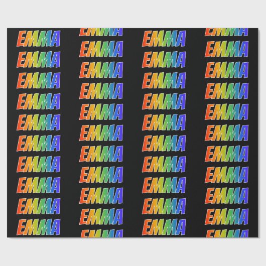Rainbow Vorname "EMMA"; Fun & Colorful Geschenkpapier (Flach)