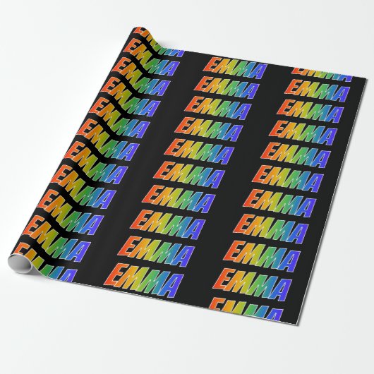 Rainbow Vorname "EMMA"; Fun & Colorful Geschenkpapier (Ungerollt)