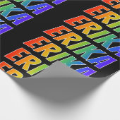 Rainbow Vorname "ERIKA"; Fun & Colorful Geschenkpapier (Ecke)