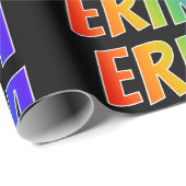 Rainbow Vorname "ERIKA"; Fun & Colorful Geschenkpapier (Rolleneckpunkt)