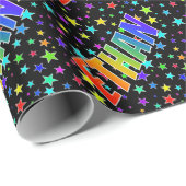Rainbow Vorname "ETHAN" + Sterne Geschenkpapier (Rolleneckpunkt)