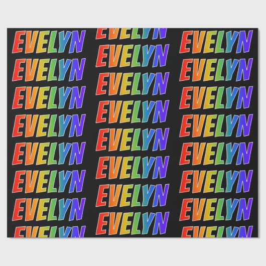 Rainbow Vorname "EVELYN"; Fun & Colorful Geschenkpapier (Flach)