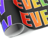 Rainbow Vorname "EVELYN"; Fun & Colorful Geschenkpapier (Rolleneckpunkt)