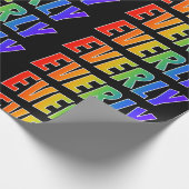 Rainbow Vorname "EVERLY"; Fun & Colorful Geschenkpapier (Ecke)