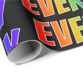Rainbow Vorname "EVERLY"; Fun & Colorful Geschenkpapier (Rolleneckpunkt)