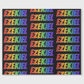 Rainbow Vorname "EZEKIEL"; Fun & Colorful Geschenkpapier (Flach)