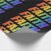 Rainbow Vorname "FAITH"; Fun & Colorful Geschenkpapier (Ecke)
