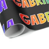 Rainbow Vorname "GABRIELLA"; Fun & Colorful Geschenkpapier (Rolleneckpunkt)