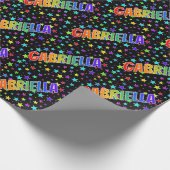Rainbow Vorname "GABRIELLA" + Sterne Geschenkpapier (Ecke)