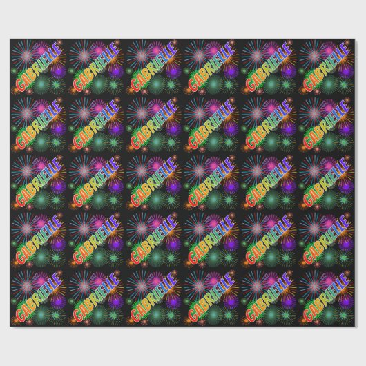 Rainbow Vorname "GABRIELLE" + Feuerwerk Geschenkpapier (Flach)