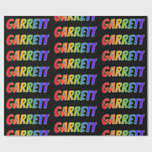 Rainbow Vorname "GARRETT"; Fun & Colorful Geschenkpapier