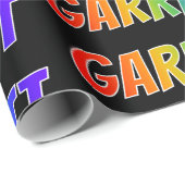 Rainbow Vorname "GARRETT"; Fun & Colorful Geschenkpapier (Rolleneckpunkt)